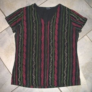Lifestyle Studio Black Tribal Print Top M